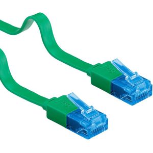 UTP CAT6A 10 Gigabit Netwerkkabel - plat - CU - 1 meter - Groen