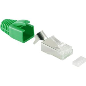 RJ45 Stekker met Groene Tule - CAT5 en CAT6 - Per stuk - 8P8C - STP - Trekontlasting