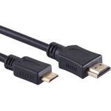 Mini HDMI - HDMI Kabel - 4K 60Hz - Verguld - 3 meter - Zwart