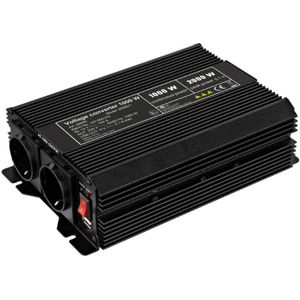 12V naar 230V Gemodificeerde Sinus Spanningsomvormer - 1000W - Premium - Zwart