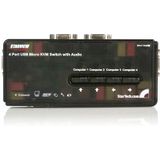 StarTech 4-poort USB KVM-switch Zwart met Audio en Bekabeling