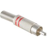 Soldeerbare Mono Tulp Connector (m) - Metaal - Zilver - Rood accent