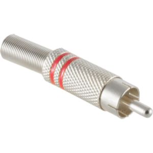 Soldeerbare Mono Tulp Connector (m) - Metaal - Zilver - Rood accent