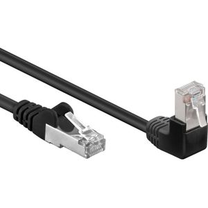 FTP CAT5e Gigabit Netwerkkabel - 1 kant haaks - CCA - 2 meter - Zwart