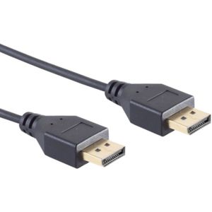 Slimline DisplayPort v1.2 Kabel - 4K 60Hz - 1 meter - Zwart