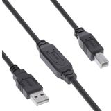 Actieve USB-B Kabel - USB 2.0 - 25 meter - Zwart