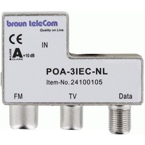 Braun Telecom RTV data splitter POA 3 IEC-NL met 3 uitgangen - 5-2000 MHz (Ziggo)