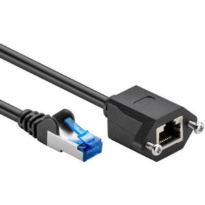 S/FTP CAT6A 10 Gigabit Netwerk Verlengkabel - Inbouwchassis - CU - 2 meter - Zwart
