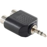 Stereo Tulp (v) - 3,5mm Stereo Jack (m) Adapter - Rood/Wit Accent - Zwart