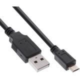 USB Micro B naar USB-A snellaadkabel - USB2.0 - tot 3A / zwart - 0,50 meter