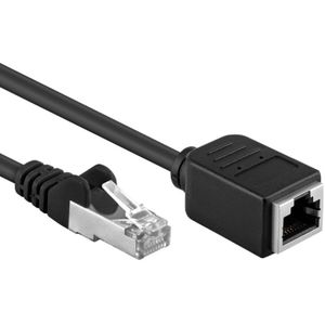 FTP CAT5e Gigabit Netwerk Verlengkabel - CU - 0,5 meter - Zwart