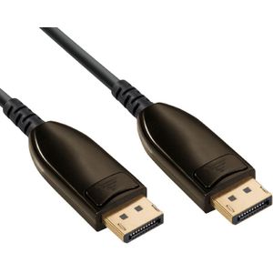Actieve DisplayPort v1.4 Kabel - 8K 60Hz - Verguld - 20 meter - Zwart