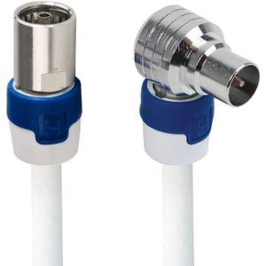 4G Coax Antennekabel - IEC (v) - IEC Haaks (m) - Hirschmann connectoren - 10 meter - Wit