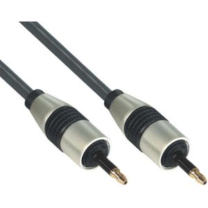 Optische Mini Toslink Kabel - 6mm dik - Verguld - Metalen Connector - 2 meter - Zwart