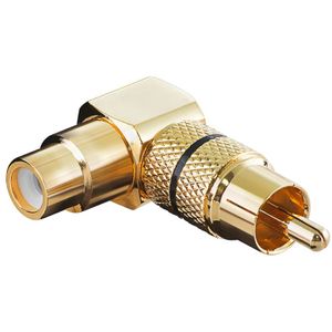 Tulp haakse audio adapter - zwart / verguld (metaal)