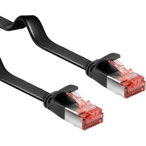FTP CAT6 Gigabit Netwerkkabel - plat - CU - 1 meter - Zwart