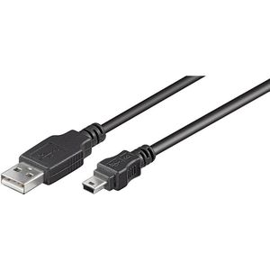 USB 2.0 kabel USB A - USB mini B 5 pins 1,5m