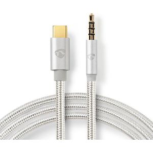 USB-C (m) naar 3.5mm Stereo Jack (m) Adapterkabel - Actief, Met DAC - Premium - 1 meter - Wit