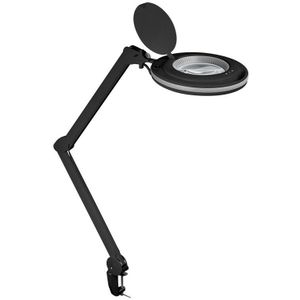 LED Loeplamp met kristallen lens - 9W - Dimbaar - 1,75x vergroting - Klemmontage - Zwart