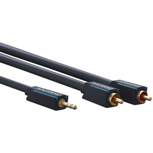 Clicktronic Stereo Tulp (m) - 3,5mm Stereo Jack (m) Kabel - Verguld - 7,5 meter - Zwart