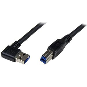 StarTech 1 m zwarte SuperSpeed USB 3.0-kabel - rechtshoekig A naar B - M/M