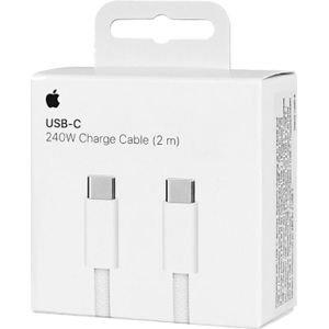 Originele Apple 240W Geweven USB C naar USB C Kabel 2 Meter Wit