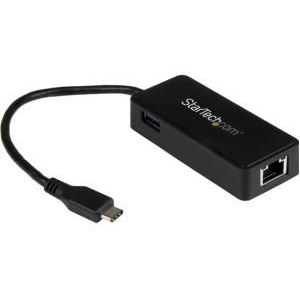 StarTech USB C 3.1 Gigabit Netwerkadapter + 1x USB 3.0 poort Zwart