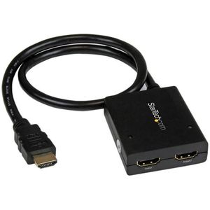 StarTech 2-poorts HDMI 1.4 Splitter – Voeding via USB of adapter �– 4K 30Hz - 0,1 meter - Zwart