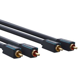 Clicktronic Stereo Tulp Kabel - Verguld - 10 Meter - Zwart
