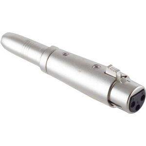 XLR 3-pin (v) - 6,35mm Stereo Jack (v) Adapter - Metaal