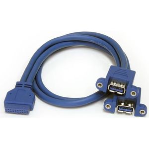 StarTech 2-poort Inbouwpaneel USB 3.0 Kabel - USB A naar Moederbord Aansluitkabel F/F