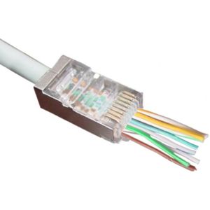 RJ45 krimp connectoren (STP) met doorsteekmontage voor CAT6 netwerkkabel (vast/flexibel) - 10 stuks