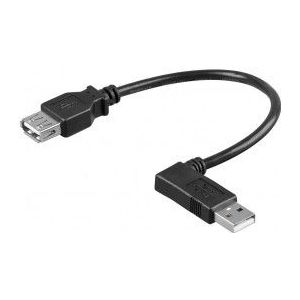 USB 2.0 Verlengkabel Haaks Links 0,3m