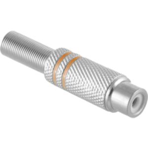 Soldeerbare Mono Tulp Connector (v) - Metaal - Zilver - Geel accent