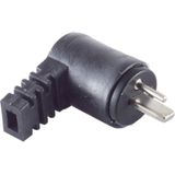Haakse 2-pin DIN Luidsprekerconnector (m) - Schroefbaar - Zwart
