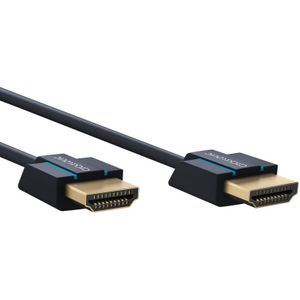 Clicktronic Slimline HDMI 2.0 Kabel - 4K 60Hz - Verguld - 0,5 meter - Zwart