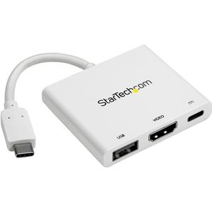 StarTech USB-C naar 4K HDMI multifunctionele adapter met Power Delivery en USB-A poort - wit