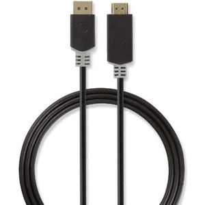 DisplayPort v1.2 naar HDMI Kabel - 4K 30Hz - 2 meter - Antraciet