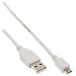 InLine Micro-USB 2.0 kabel USB A naar Micro-USB B 1m Wit