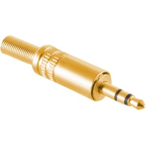 Soldeerbare 3,5mm Stereo Jack Connector (m) - Met Grommet - Metaal - Verguld - Goud