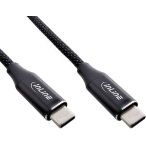 Magnetische USB-C Kabel - USB 2.0 - 100W PD - Nylon sleeve - 2 meter - Zwart