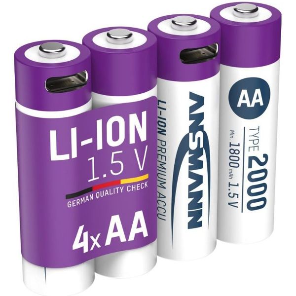 Blister de 4 piles accus rechargeables NiMh AA / HR06 1200mAh 1.2V