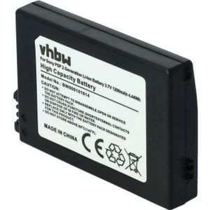 Accu voor Sony PSP 2e generatie (PSP-S110) - 3,7V - 1200mAh - Zwart