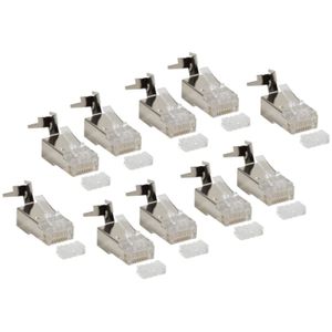 RJ45 Stekkers - Cat6a, Cat7 en Cat8 - 10 stuks - 8P8C - Afgeschermd - Transparant