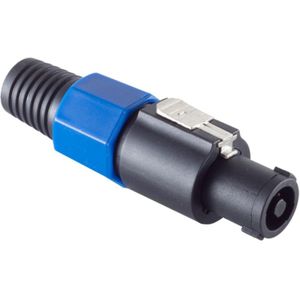 NL4 Speaker Connector (v) - Schroefbaar - Met Grommet - Zwart/Blauw