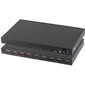 HDMI Splitter - 8-poorts - 4K 30Hz - Metaal - Zwart