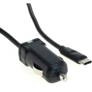 USB-C Autolader - 5V - 3A - 15W - 1,1 meter - Zwart