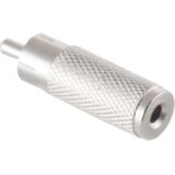 3,5mm Jack (v) - Mono Tulp (m) Adapter - Metaal - Zilver