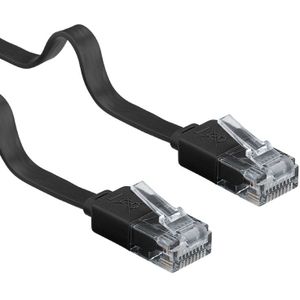 UTP CAT6 Gigabit Netwerkkabel - plat - CU - 1 meter - Zwart