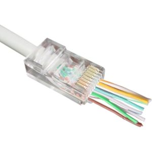 RJ45 krimp connectoren (UTP) met doorsteekmontage voor CAT6 netwerkkabel (vast/flexibel) - 10 stuks